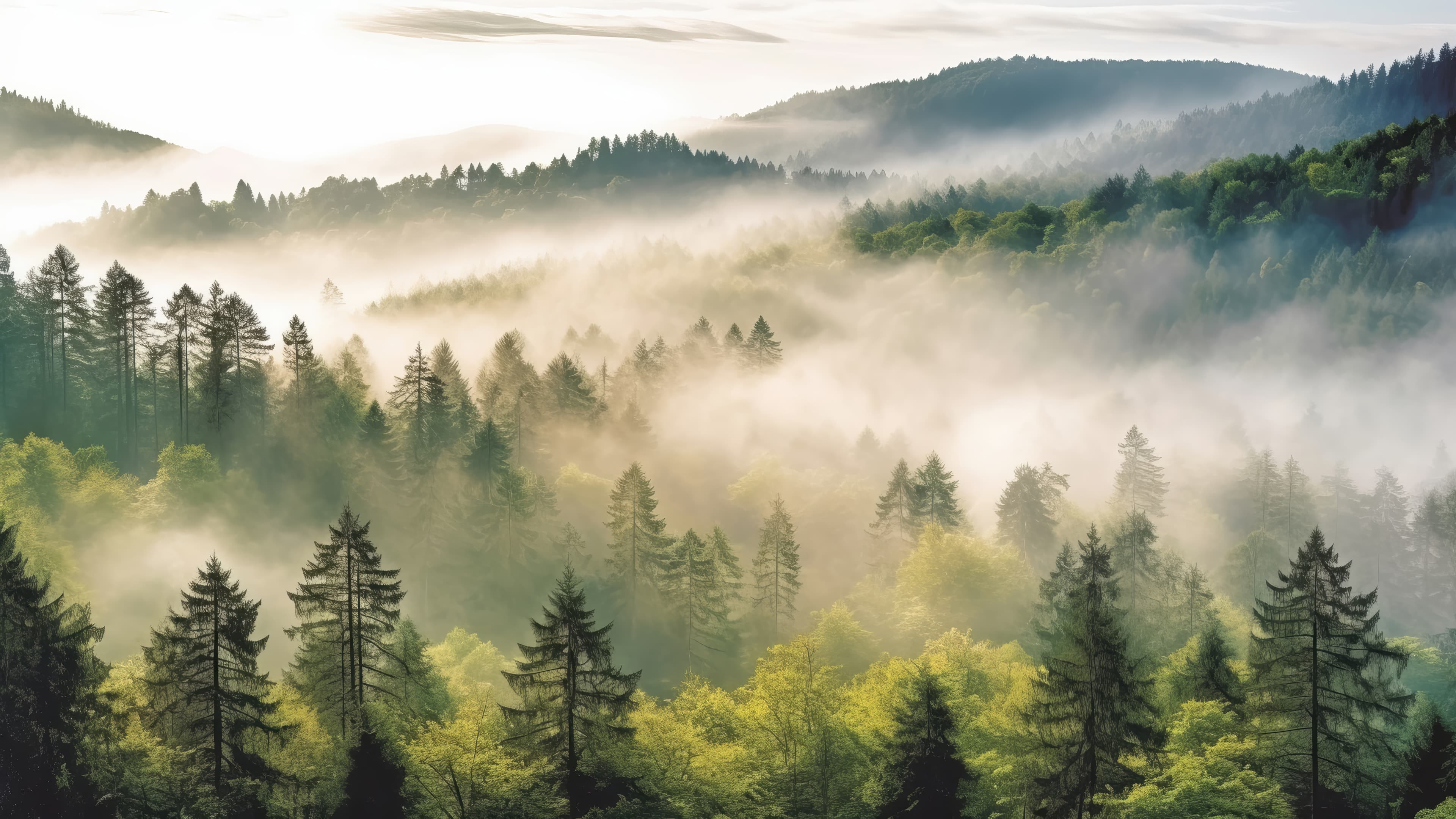 Forest Fog Tree Nature Landscape Scenery 4k Wallpaper
