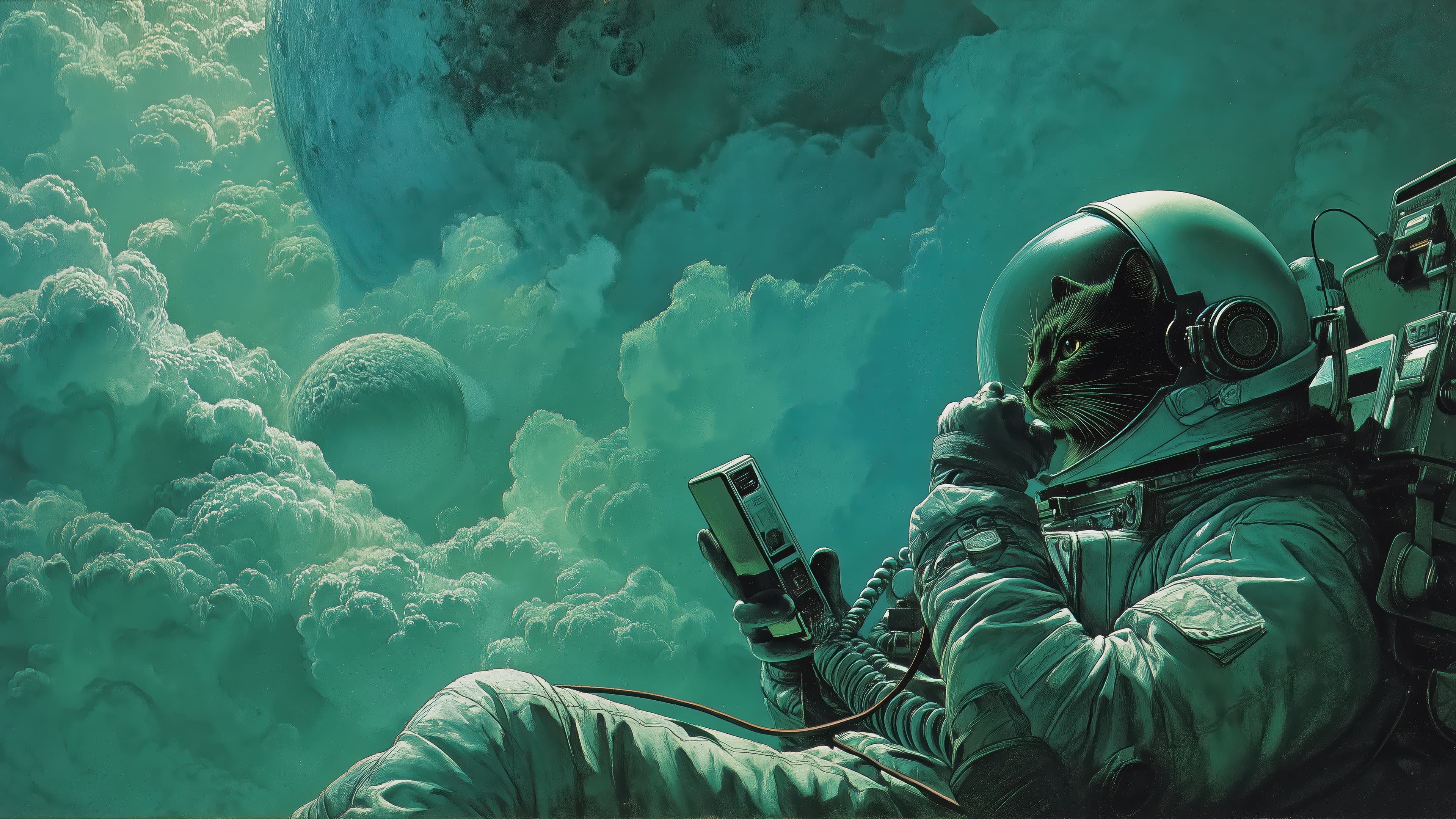 Cat Astronaut Digital Art 4k Wallpaper